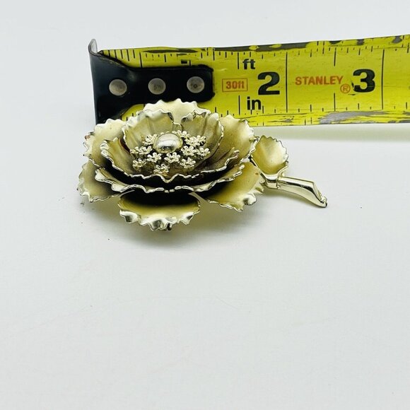 Blooming Flower Pin Gold Tone Nature Garden Trees Flowers Floral Classic - Picture 6 of 6